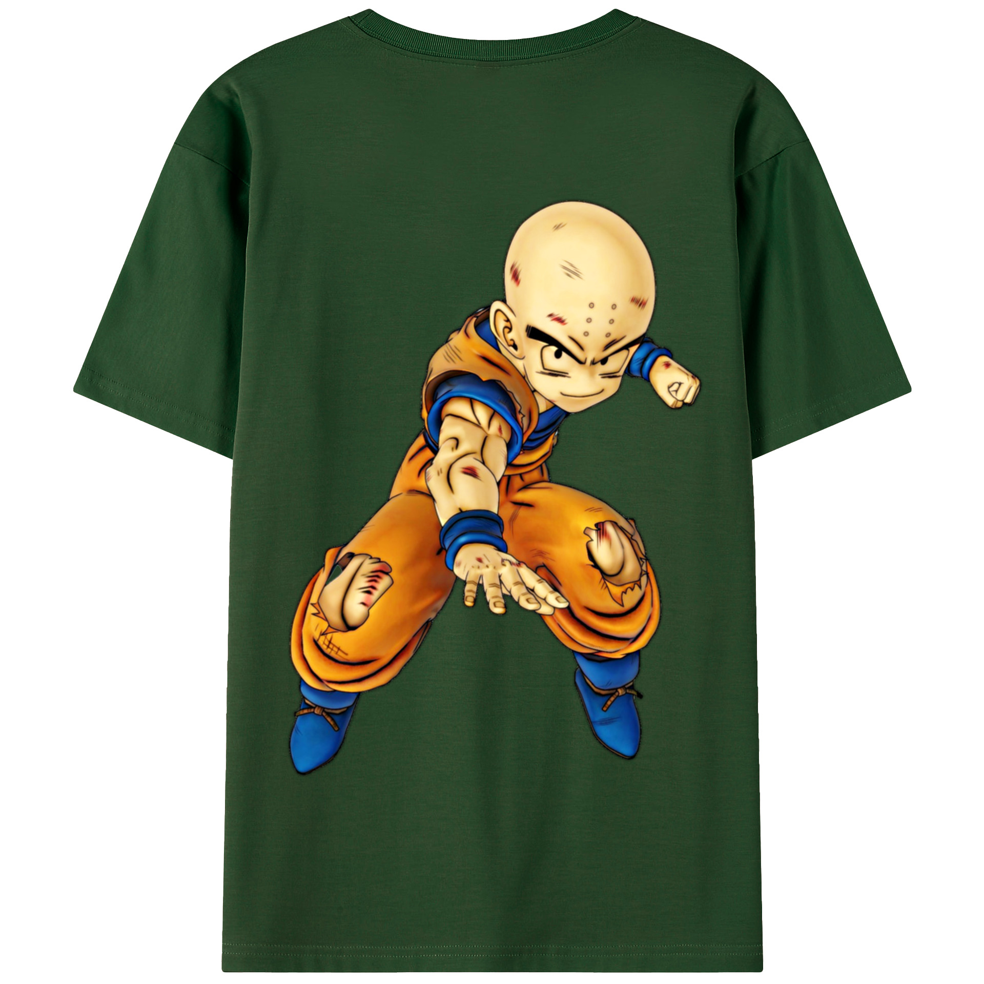 （画像用） ドラゴンボール クリリン DRAGON BALL krillin 綿100％半袖Tシャツ（背面プリント）